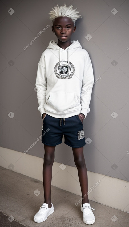 African teenager boy with  white hair