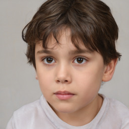 Neutral white child female with short  brown hair and brown eyes