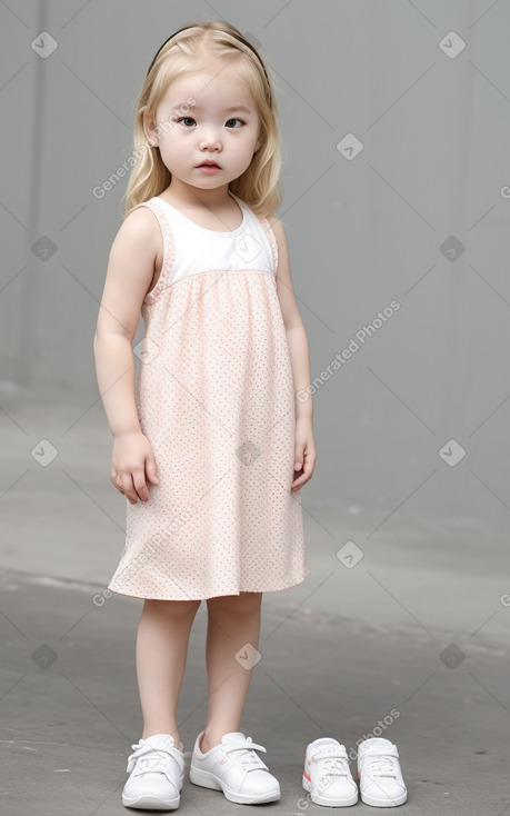 South korean infant girl with  blonde hair