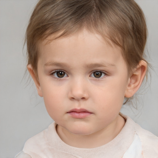 Neutral white child male with medium  brown hair and brown eyes