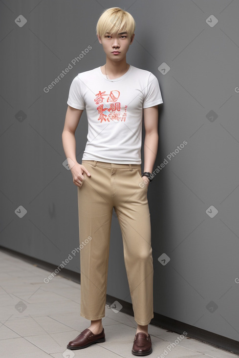 Chinese young adult male with  blonde hair