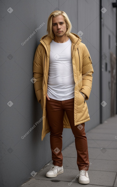 Peruvian adult male with  blonde hair