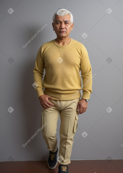 Uzbek 45 years male with  white hair