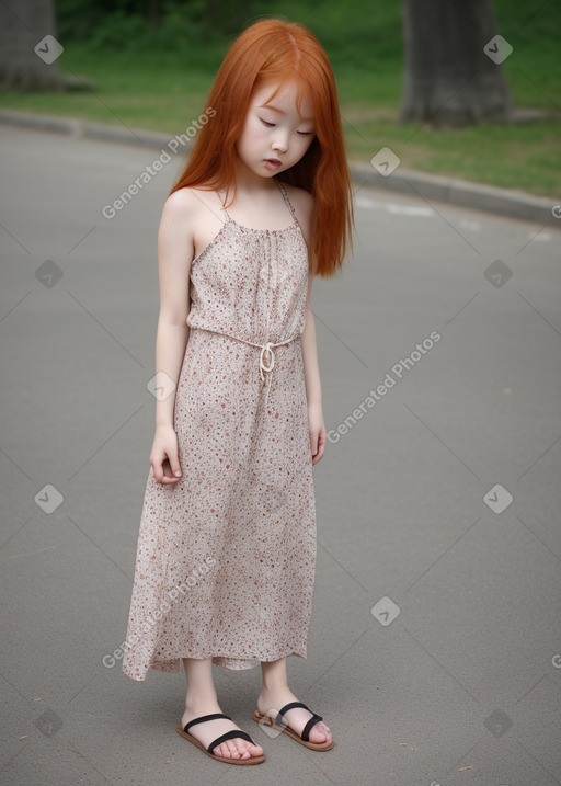 Korean child female with  ginger hair