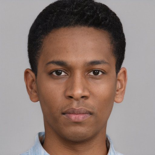 Neutral latino young-adult male with short  brown hair and brown eyes