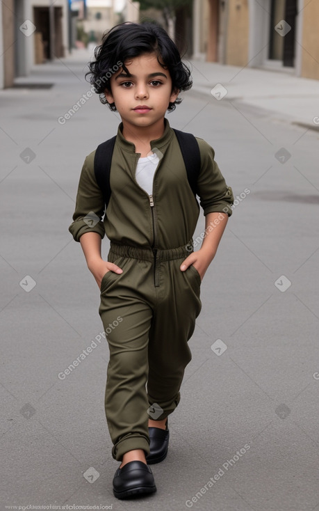 Child male with  black hair