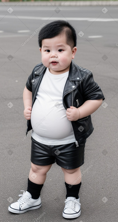 Taiwanese infant boy with  white hair