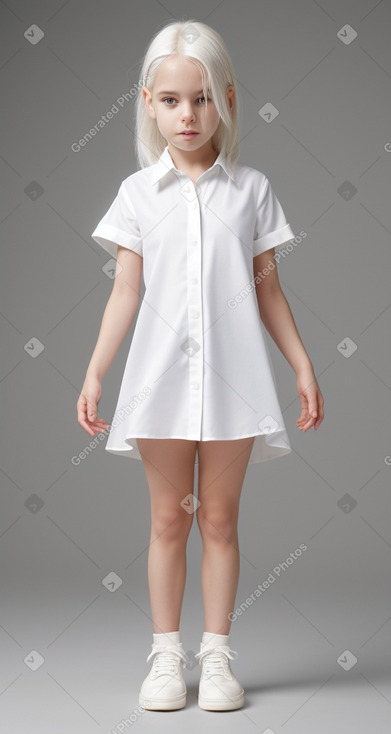 Uruguayan child female with  white hair