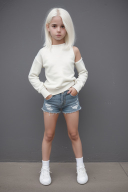 Uruguayan child girl with  white hair