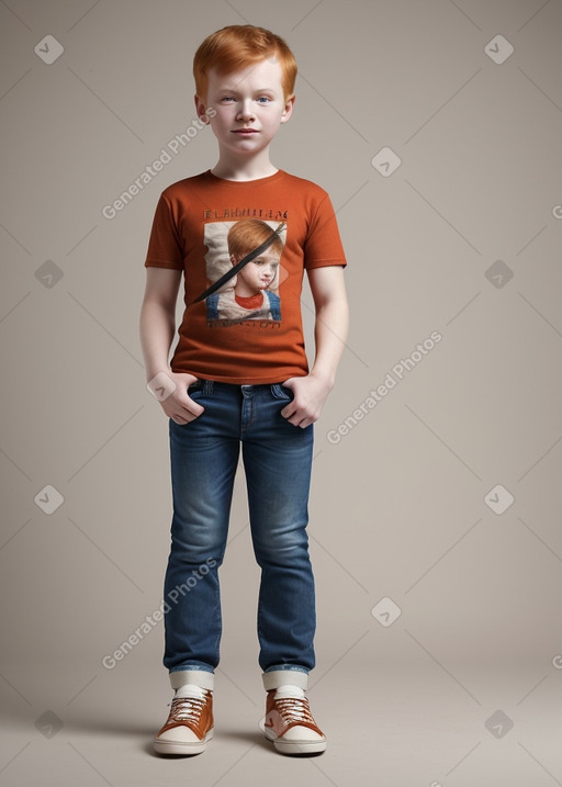 Russian child boy with  ginger hair