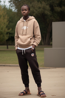 Zambian teenager boy with  brown hair