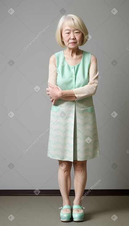 Japanese elderly female with  blonde hair