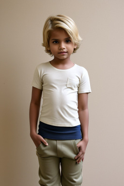 Indian child boy with  blonde hair