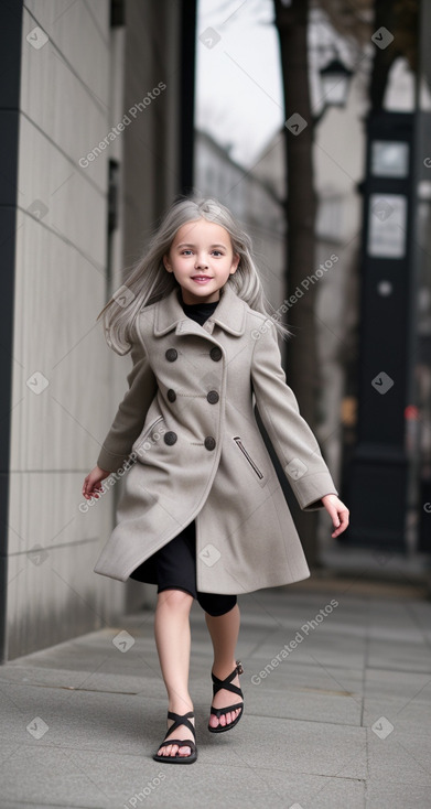 Austrian child girl with  gray hair