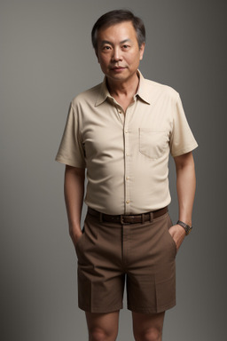 Chinese 45 years male with  brown hair