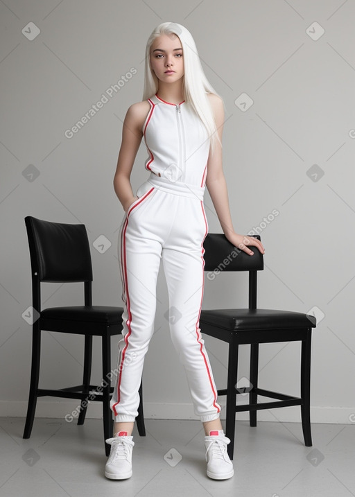 Romanian teenager girl with  white hair