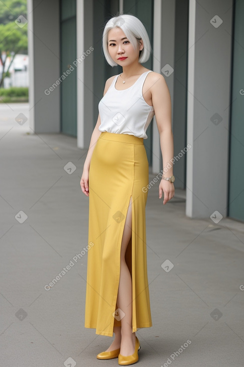 Vietnamese adult female with  white hair