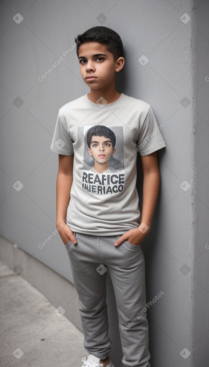 Puerto rican teenager boy with  gray hair