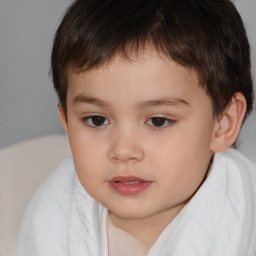 Neutral white child male with short  brown hair and brown eyes