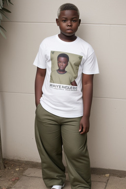 African teenager boy with  white hair