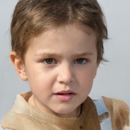 Neutral white child male with short  brown hair and brown eyes