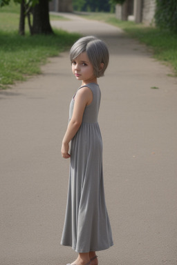 Serbian child female with  gray hair