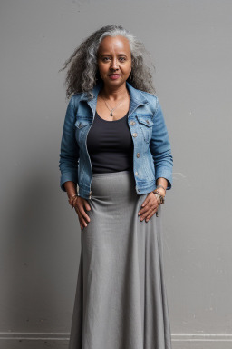 Ethiopian middle-aged female with  gray hair