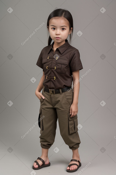 Chinese child female with  brown hair