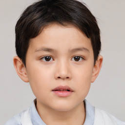 Neutral white child male with short  brown hair and brown eyes