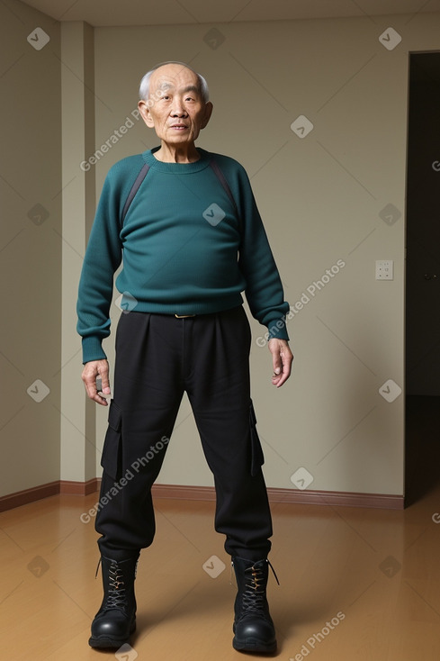 Chinese elderly male with  black hair