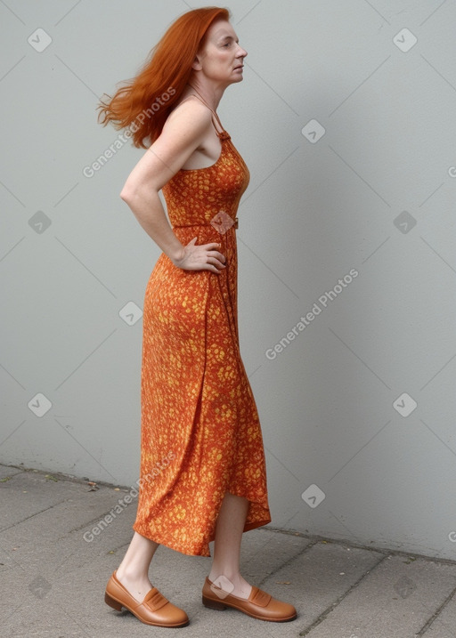 Macedonian 45 years female with  ginger hair