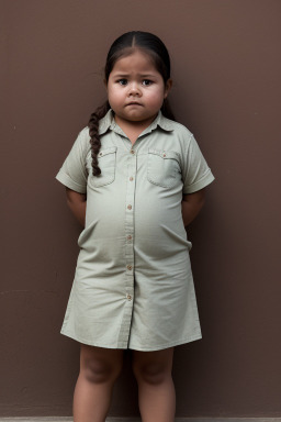 Bolivian child girl with  brown hair