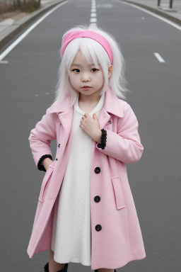 South korean child girl with  white hair