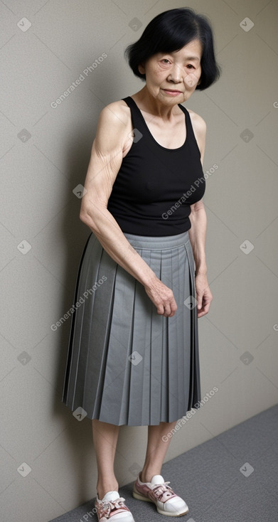 Japanese elderly female with  black hair