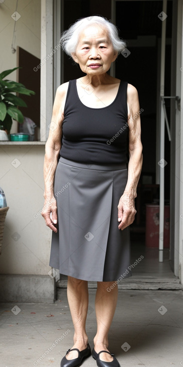 Vietnamese elderly female with  black hair