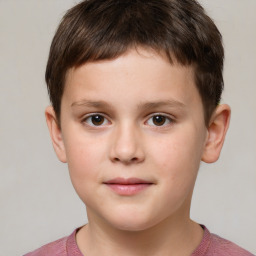 Neutral white child male with short  brown hair and brown eyes