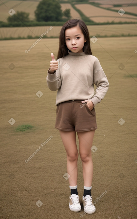 Chinese child female with  brown hair