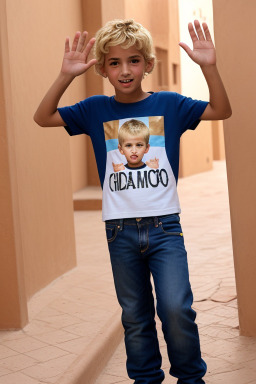 Moroccan child boy with  blonde hair