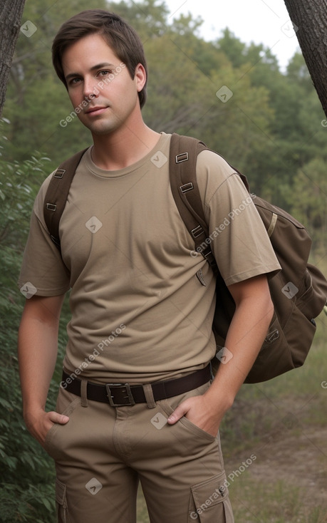 American adult male with  brown hair