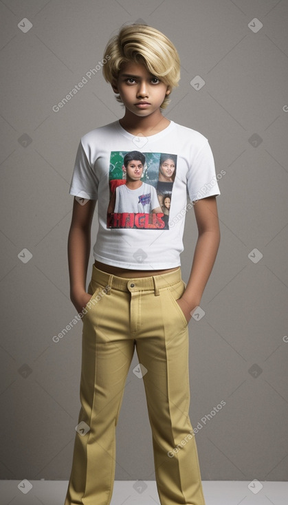 Bangladeshi teenager boy with  blonde hair