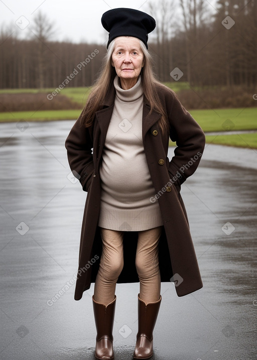 Norwegian elderly female with  brown hair