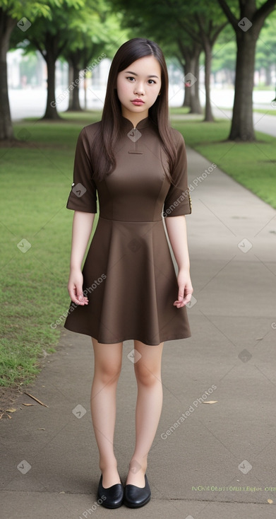 Vietnamese young adult female with  brown hair