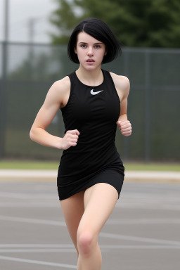 Caucasian young adult female with  black hair