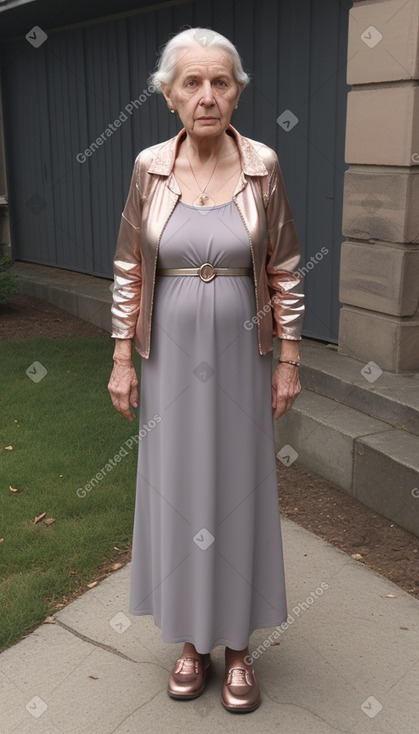 Czech elderly female with  gray hair