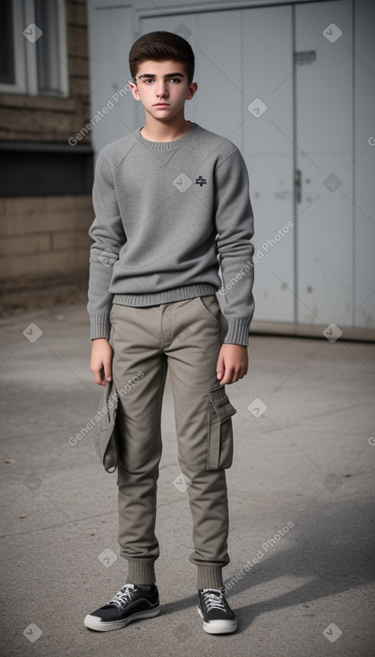 Georgian teenager boy with  gray hair