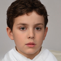 Neutral white child male with short  brown hair and brown eyes