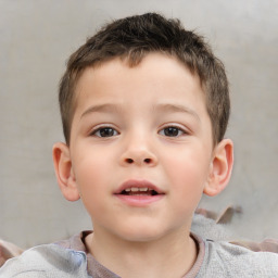 Neutral white child male with short  brown hair and brown eyes