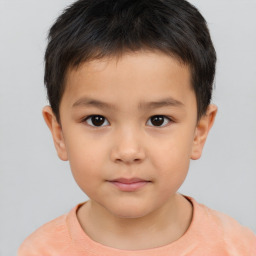 Neutral white child male with short  brown hair and brown eyes