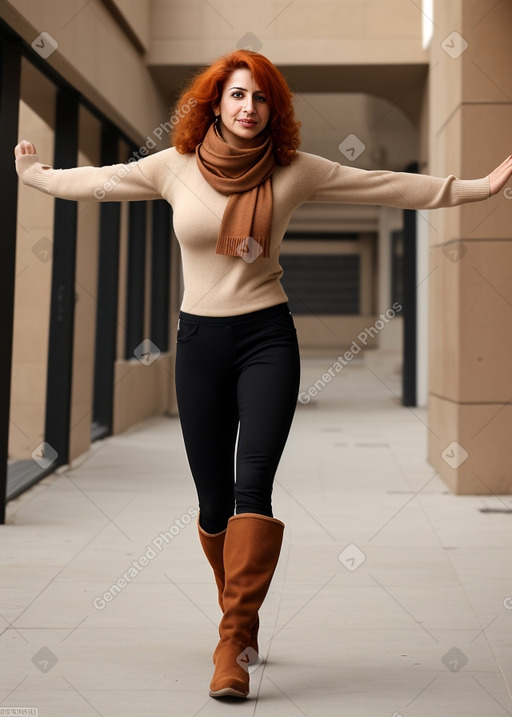 Jordanian 45 years female with  ginger hair