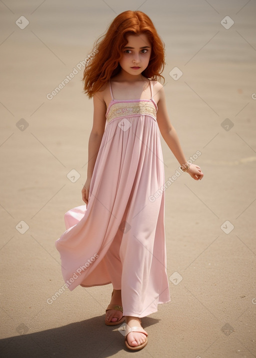 Arab child girl with  ginger hair